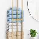 Bathroom Towel Storage, Bethom Wall Towel Rack for Rolled Towels, Bath Towel Holder Wall 30 Inch, Towel Racks Wall Mounted for Small Bathroom, Gold