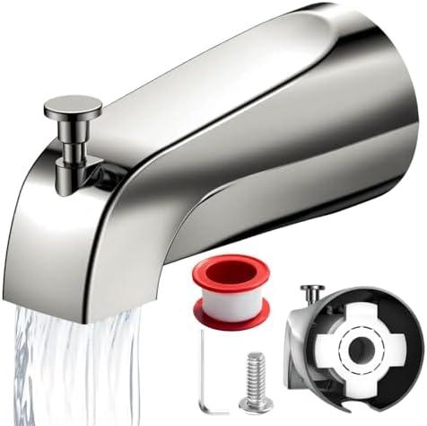 Bathtub Faucet,Slip on Tub Spout with Diverter,Bathtub Spout,Suitable for Tub Faucet and Tub Faucet Replacement,Fits 1/2 inch Copper Water Tube(5/8 Dia),with 5/32 Hex Wrench,Brushed Nickel