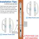 ReigaHood Keyed Sliding Patio Glass Door Handle Set Fits for Truth Legacy & Sash Controls P/N #2265, 45 Keyway w/o Mortise Lock, 3-15/16" Hole Centers, Non-Handed, White Diecast, A/B Position