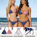 American Trends Women's String Triangle Halter Bikini Set-2 Piece Swimsuit,Adjustable Ties,Removable Pads&Quick-Dry Fabric (M)