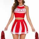 Cheerleader Costume Women Sexy Schoolgirl Cheerleader Outfit Cheerleading Uniform Halloween Costumes for Women Medium