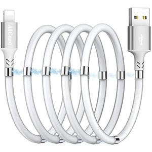 AICase Magnetic Charging Cable,(3FT) Super Organized Charging Magnetic Absorption Nano Data Cable for Phone 14 13 12 11/XS/XS Max/XR/X/8/8 Plus/7/7 Plus/6s/6s Plus/6/6 Plus/SE/5s/5c/5/Pad/Pod, 2 PCS