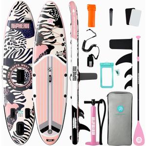 Niphean Inflatable Stand Up Paddle Board with SUP Accessories, Anti-Slip EVA Deck, 106 Inflatable Paddle Boards for Adults & Youth of All Skill Levels (Savanna Chic)