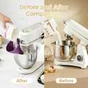 2 x Flour Funnel for Kitchen Aid Mixer,Anti-Spill Stand Mixer Attachment Fits KSM150 4.5-5 Quart Tilt-Head/Bowl Lift Mixers Baking Accessory Dishwasher Safe(1Pcs)