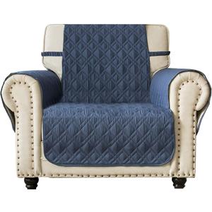 Ameritex Waterproof Nonslip Chair Cover for Leather, Dog Chair Cover Furniture Protector, Ideal Chair Slipcovers for Pets and Kids, Stay in Place (23", Blue)