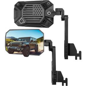 JOYTUTUS Mirrors Doors Off Compatible with Wrangler JK JL Gladiator JT, Door Hinge Mirror Anti-shake Wide Vision Easier Install, Doorless Side Quick Release Mirror