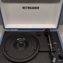 Vinyl Record Player Bluetooth Vintage Portable Suitcase Turntable with Built-in Speakers 3-Speed Belt-Driven Record Player Support RCA Output and Headphone Output