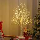 144 LED Artificial Lamp with Timer, DIY Birch Tree with Lights, USB/Battery Powered, Fairy Light Spirit Tree for Table Home Wedding Bedroom Christmas (Warm White)