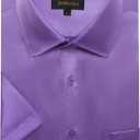 DiBanGu Mens Dress Shirts,Casual Solid Short Sleeve Shirt Regular Fit Summer Button Down Shirts with Pocket (Medium, Lavender Purple)
