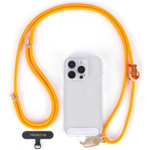 project-cb Cell Phone Lanyard 1,Phone Tether Tab 2,Phone Crossbody Strap,Lanyards for Around the Neck,Adjustable Phone Strap, (Orange-G)