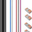 32" Ceiling Fan Downrod, 1" Outside DiameterMatte Black Extension Downrod Including 5 Extension Wires and 4 Wiring Clips(No Threads)