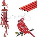 for Women Cardinal Wind Chimes for Outside, 35'' Metal Cardinal WindChimes Gifts for Women/Men, Decoration for Outdoor, Home, Garden, Patio, Backyard