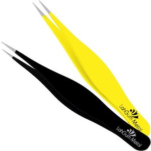 Super Sharp Pointed Tweezers Precision Fine Point Tip Ingrown Hair Removal Kit - Extra Thin Stainless Facial Hair Remover for Face