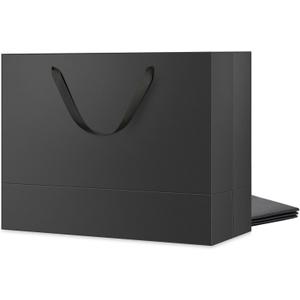 JINMING 4 Extra Large Gift Bags 16x6x12 Inches, Matte Black Gift Bags, Premium Gift Bags with Handles for Mother's Day, Father's Day and All Occasions