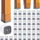 BUMACO Chair Leg Floor Protectors Square Chair Leg Protectors for Hardwood Floors Silicone Pads Covers to Protect Floors Clear-40 Pcs Square L (1-1/16" to 1-5/8")