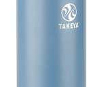 Takeya Actives Stainless Steel Water Bottle, Insulated Spout Lid, Keeps Drinks Cold 24 Hrs, Leakproof, Durable, Dishwasher Safe, Ideal for Gym, Travel, Fits Most Cup Holders, 40 oz/Bluestone