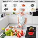 VBGK Electric Cooktop,12 Inch Built-in Radiant Electric Stove Top,110V 2100W 2 burner cooktop With 9 Heating Level, Timer & Kid Safety Lock, Sensor Touch Control 2 burner Induction Cooktop