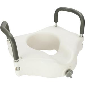 Little-Tomato Raised Height Toilet Seat, Portable Medical Elevated Riser with Padded Handles - Toilet Seat Lifter for Bathroom Safety - Assists Disabled, Elderly or Handicapp (Toilet Seat with Handle)