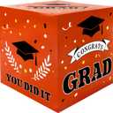 Graduation Card Box 2026 Graduations Decorations, Orange Graduation Card Box for Party 2026, Grad Cards holder Class of 2026 for College High School Gift Decor Supplies