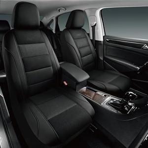 Skechers Aircooled & Memory Foam Car Seat Covers, Premium Leather with EVA Mesh Seat Covers, Front car seat Protector, Airbag Compatible, Automotive Comfort for Most Cars, Vans, Trucks, SUV, Black
