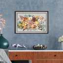 Joeyan Boho Flower Bouquets Rub On Transfers for Furniture and Crafts, 2 Large Flower Design Sheets 12''x18'', DIY Home Decal on Wood Glass Metal Canvas Porcelain Paper Plastic, Champagne Season