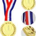 Abaokai 1st, 2nd, 3rd Award Medals - -Winner Medals, Large Metal Award Medals with Smooth Ribbon - Perfect for School Competitions, Party, Students, Olympic Style 3 Inches (Gold Silver Bronze-12 pcs)