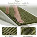 BSICPRO Bathroom Rugs Set 2 Piece-Chenille Bath Mats Non Slip-Thick Soft Absorbent Sage Bath Rug-Shower Floor Mat Machine Washable-Bathroom Decor Accessories (Olive Green, 20" x 47" Plus 20" x 32")
