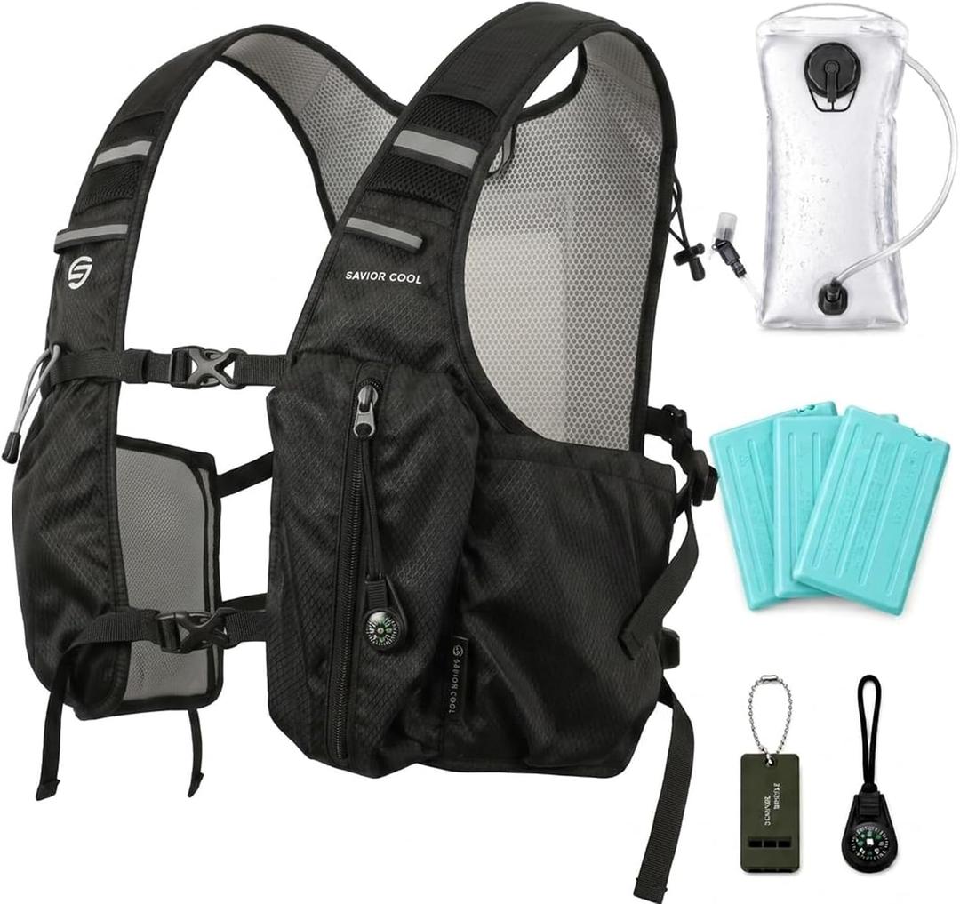 Running Hydration Vest with 2L Water Bladder, 22L Cooling Hydration Pack for Men Women, Hiking, Cycling, Trail Running, Marathon