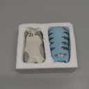 Bico Cartoon Cat Salt & Pepper Shaker Set, Handpainted Stoneware, Dishwasher Safe