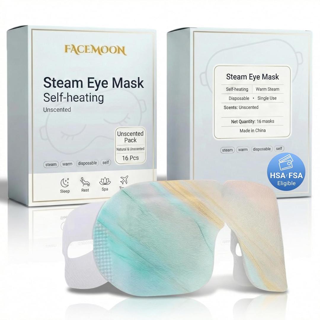 FACEMOON 16 Packs Self Heating Steam Eye Masks
