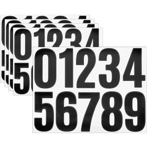 uxcell 5 Sheets Vinyl House Numbers, 4 Inch Waterproof Self-Adhesive Number Stickers for Mailbox, Sign, Window, Door, Address Number, Black
