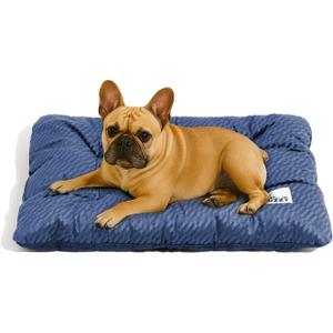 FUNNY FUZZY 2 in 1 Dog Bed Crate Pad Mat, Washable Reversible Pet Floor Mats,Fluffy Kennel Pad for Small Large Sized Dog,Indoor Cats,Sleeping Mattress, 29.9"  18.9", Midnight Blue (30"19" Medium)