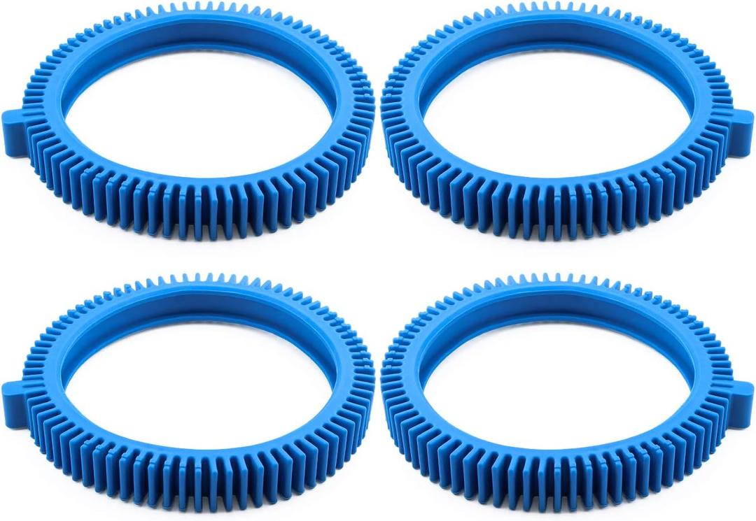 Funmit 896584000-143 Blue Front Tire Kit with Super Hump Replacement for Haywood Poolvergnuegen Select Pool Cleaners and Perfectly Compatible with Hayward Phoenix Cleaners (Pack of 4)