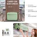 Carry On Luggage Airline Approved, Expandable Front Pocket with Spinner Wheels, PC Hardside Rolling Luggage with TSA Lock for Travel Women Men, Avocado Green, 20 inch Carry on