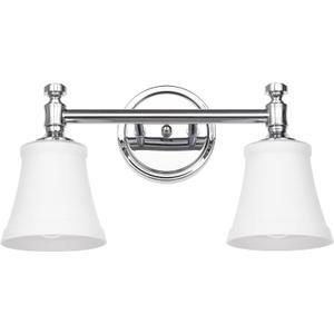 Bathroom Vanity Light Fixtures, Traditional Chrome 2 Lights Wall Sconce Lighting with Opal Glass Shade, Porch Wall Mount Light Fixture for Bathroom, Mirror Cabinets Hallway Stairs