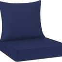 Cozyide Outdoor Chair Cushions 24x24, Washable Patio Furniture Cushions with Removable Cover, Waterproof Outdoor Deep Seat Cushion Set with Non-Slip Ties and Handle, Navy
