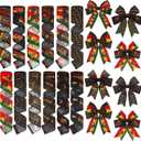 12 Rolls Black History Month Ribbons 2 Inch x 60 Yards Wired Edge Fabric Ribbons Craft Assortment Black History Month Themed Pattern Wrapping Crafts for DIY Gift Hair Sewing Wreath 12 Styles