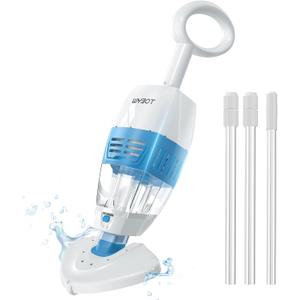 (2026 New) WYBOT Hyson 100P Handheld Pool Vacuum with Telescopic Alum Pole, Rechargeable Handheld Vacuum Cleaner, Replaceable Chassis, 60-Mins, Mesh Iron Filter, Ideal for Above & Inground Pools, Spas