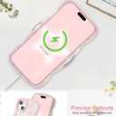 Aitipy for iPhone 14 Plus/15 Plus Case, Wavy Frame Cute Ribbon Bowknot Pattern Aesthetic Transparent Back Soft TPU Shockproof Phone Case for Women Girls, Pink