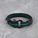 Mover Bracelets Mens Jewellery - Twisted Rope Bracelet | Couple Wrist Band | Green Male Bracelet Armanband For Man B-3-8.5  (3PACK)