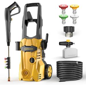 Pressure Washer, High Power Washer with Foam Cannon 35FT Hose 4 Nozzles, High Pressure Washer for Cars, Decks, Driveways, Home, Patios