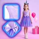 VIKITA Girls Dresses Summer Ocean Party Blue Tutu Dress for 2-12 Years Kids (Purple)