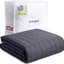 YnM 15lbs Weighted Blanket for Adults, Heavy Bed Throw Blanket with Cooling Glass Beads for All Season Use, Ideal for ~90lbs (48x72 Inches, Twin/Full, Dark Grey)
