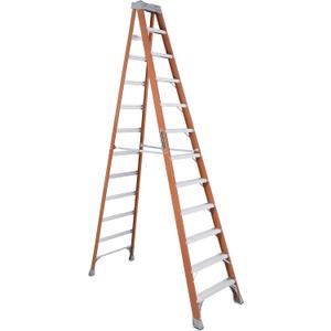 Louisville Ladder 12-Foot Fiberglass Step Ladder, 300-Pound Load Capacity, Type IA, FS1512