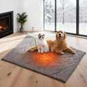 Dog Heating Pad (31"x20") - Waterproof Electric Heated Mat & Pet Bed for Indoor and Outdoor Use, Chew Resistant Cord, Machine Washable Cover with Wheat Pattern Quilting, for Cats and Pets (Medium, Grey)