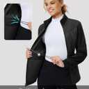 baleaf Women's Puffer Jackets Lightweight Winter Warm Stand Collar Water Resistant Golf Quilted Jacket 4 Pockets Black L