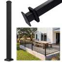 Egadis 2.56 in x 2.56 in x 45 in Aluminum Railing Post with Screws | 10mm Thickend Welded Base, Textured AAMA2604 Powder-Coated Finish Railing Post for Decks, Porches & Balconies(1x 45in Post)