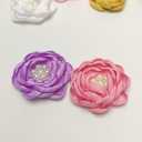 Pack of 14pcs Big 2"(5cm) Chiffon Ribbon Flowers Bows Hair Clip Headband Making Appliques Wedding Craft Mix (Beads Center Flower, 2")