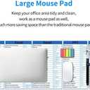 Computer Office Power Point Excel Word Shortcuts Gaming Keyboard Mouse Pad Mousepad Desk Mat Huge Extended XL Rubber Sole for Home Office 31.5"X 11.8" (One Size, Black14)