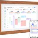 Digital Calendar & Smart Chore Chart, 10.1'' Touchscreen Family Organizer with Multi-Calendar Sync, Reward System, Photo Frame Mode, Desk or Wall Mount, Teak, No Subscription